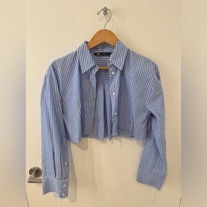 ZARA STRIPED CROPED SHIRT